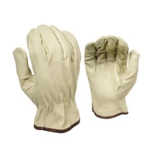 Best Seller 10 Leather driver gloves in use at a construction site.